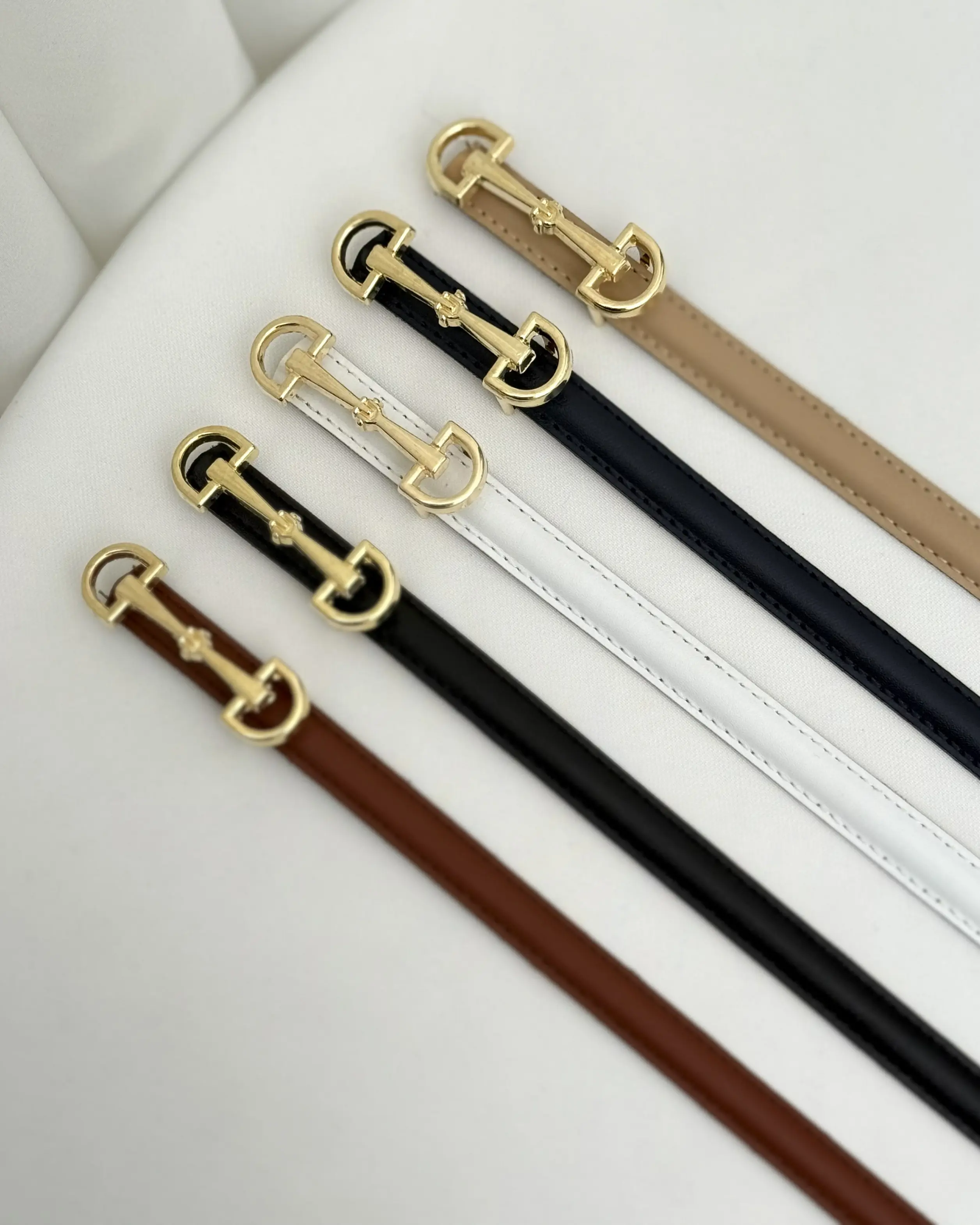 کمربند دخترانه چرم 1.5 سانتی دو رو